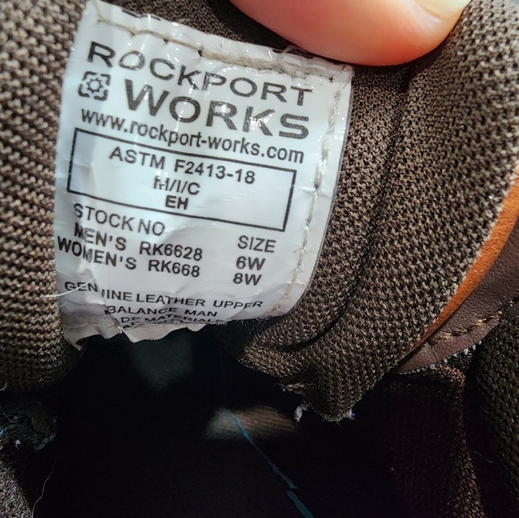 Rockport Works Brown Waterproof Steel Toe Boots Unisex Size 8W - Picture 8 of 10